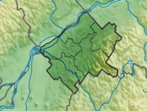 Carte topographique du Centre-du-Québec.