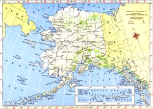 Carte de l'État de l'Alaska de 1954.