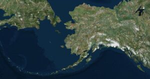 Image satellite de l'Alaska.