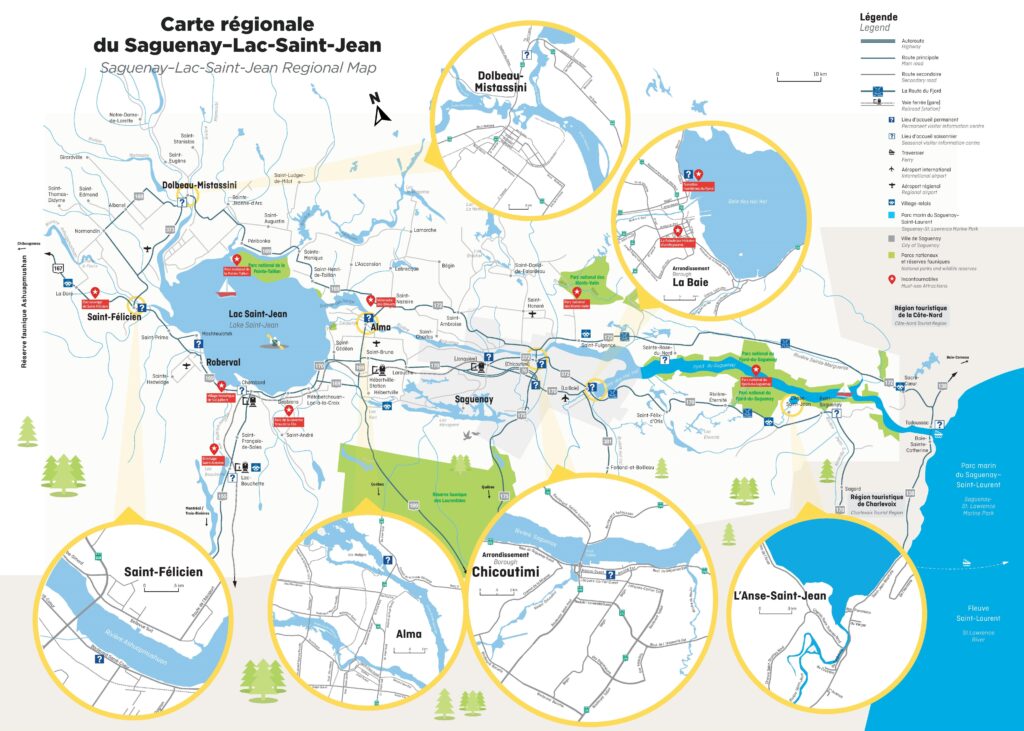 Carte des villes du Saguenay–Lac-Saint-Jean.
