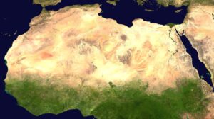 Image satellite du désert du Sahara.