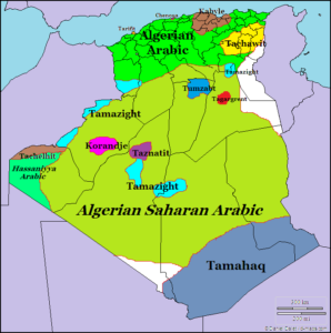 Carte linguistique de l'Algérie.