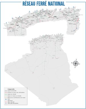 Carte du réseau ferroviaire algérien