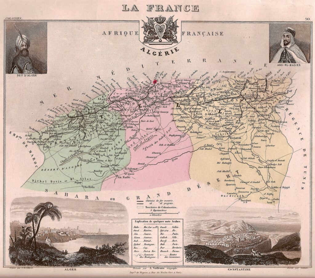 Carte de l'Algérie française.