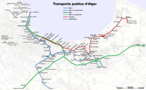 Plan du métro, RER et tramway d’Alger