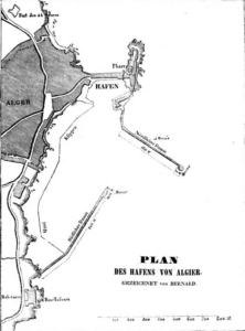 Plan du port d'Alger en 1843.