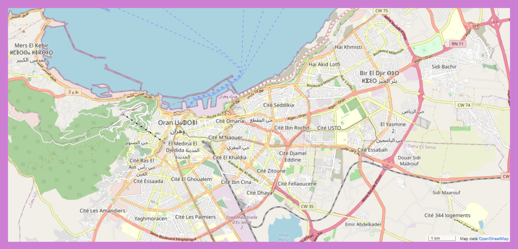 Carte de la ville d'Oran.
