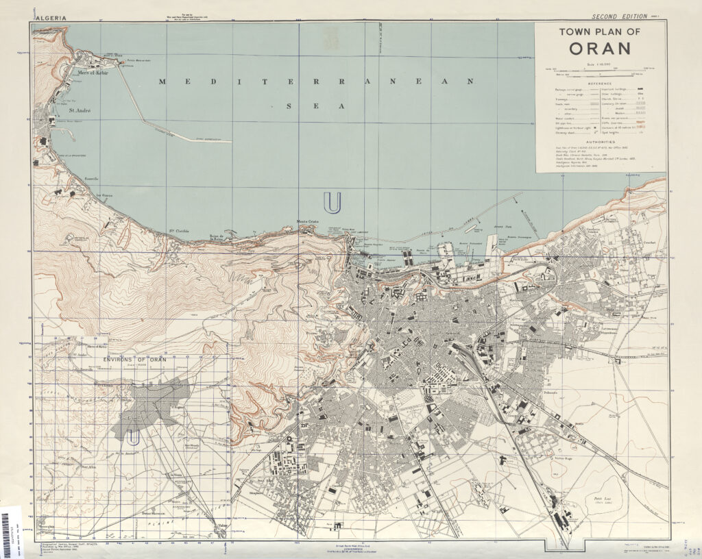 Carte d'Oran et sa région 1942.