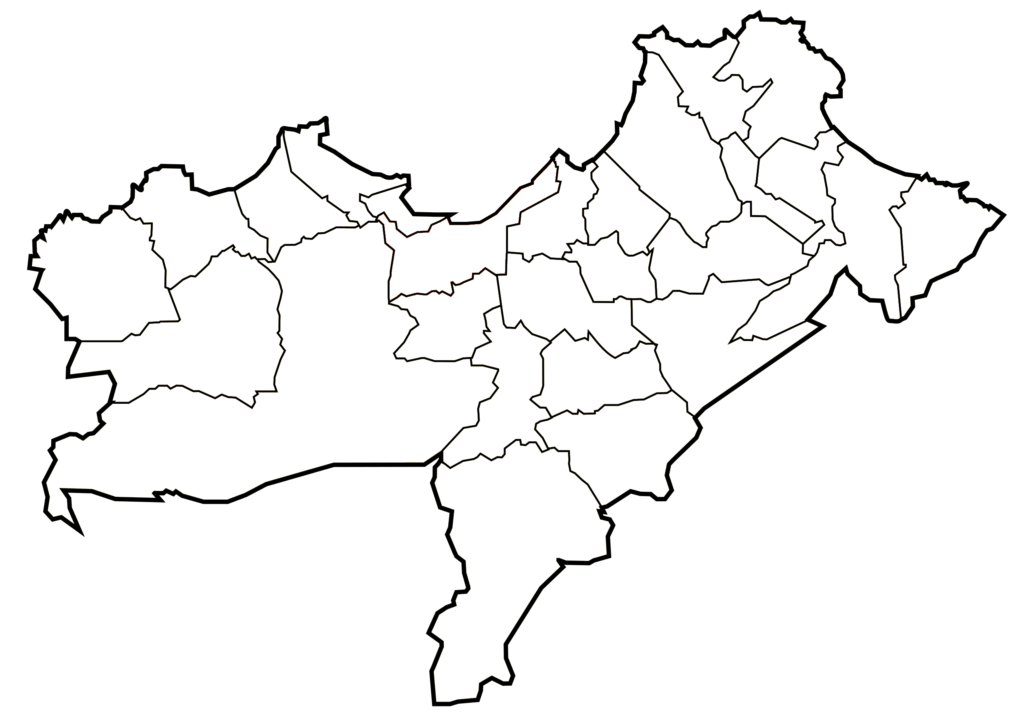 Carte vierge de la wilaya d'Oran.