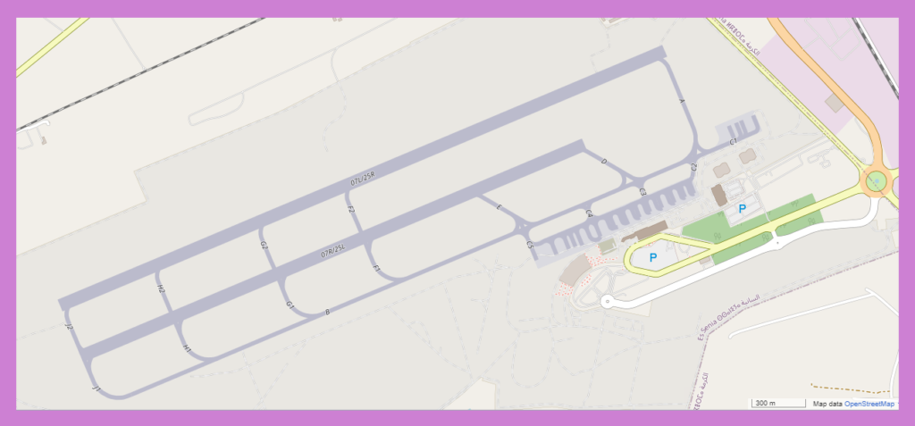 Carte de l'aéroport international d'Oran - Ahmed Ben Bella.