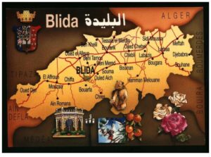 Carte postale géographique de la wilaya de Blida.