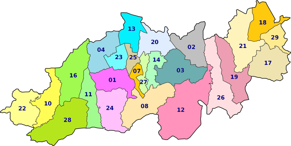 Carte des communes de la wilaya de Blida.