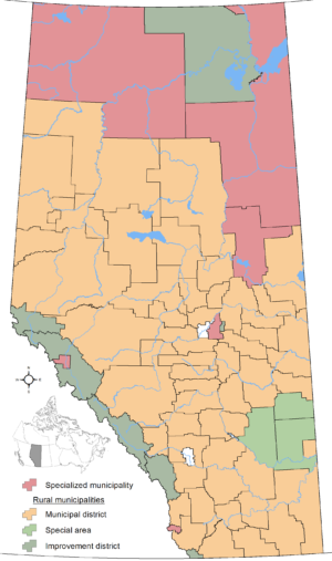 Municipalités spécialisées et rurales de l’Alberta