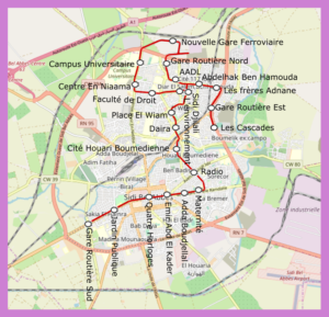 Plan du tramway de Sidi Bel Abbès