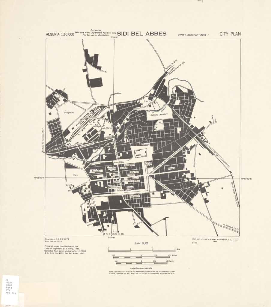 Plan de Sidi Bel Abbès de 1943.