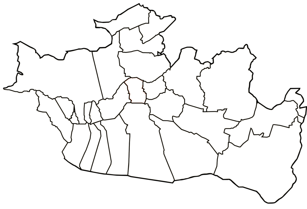Carte vierge de la wilaya de Biskra.