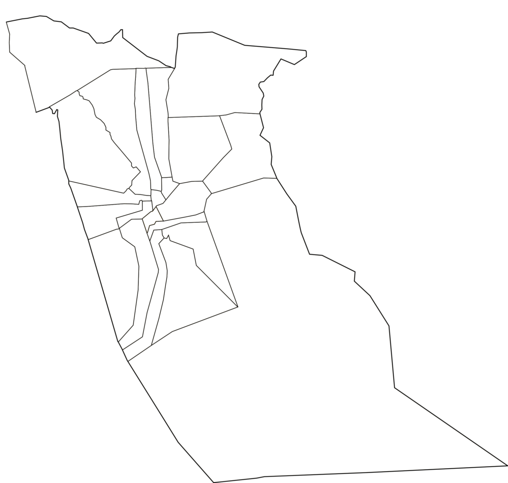 Carte vierge de la wilaya d'El Oued.