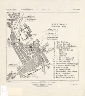Plan de la ville de Tiaret de 1943