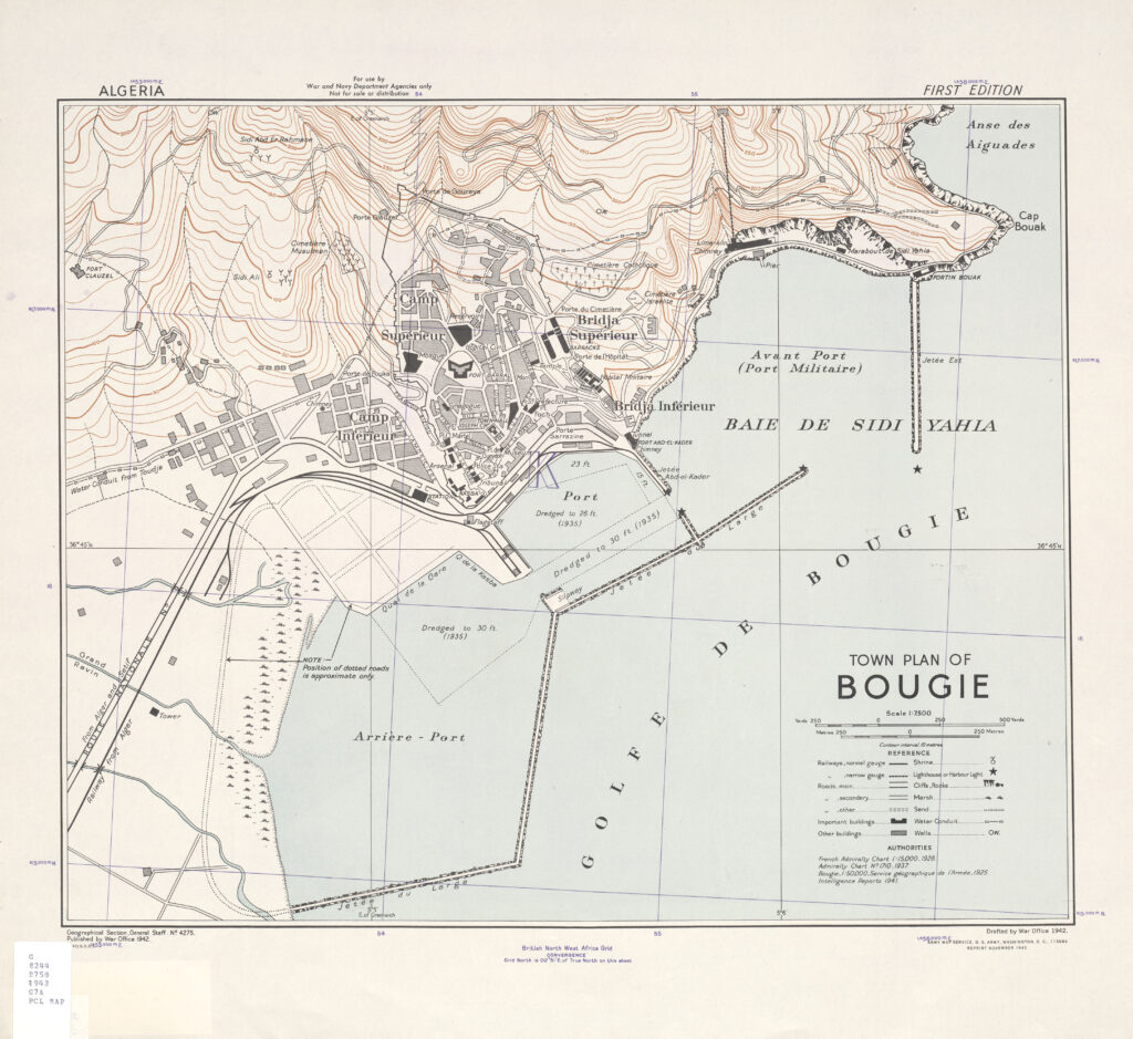 Plan de la ville Bougie de 1942.