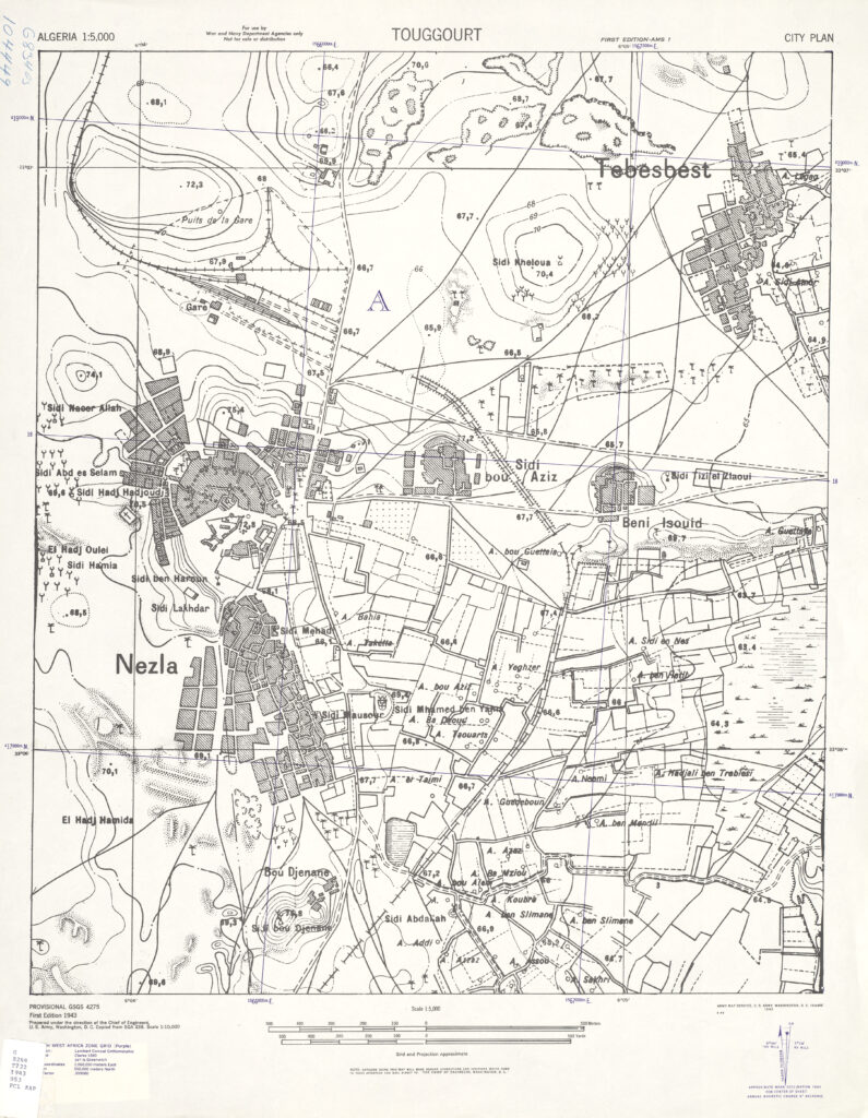 Plan de la ville de Touggourt de 1943.