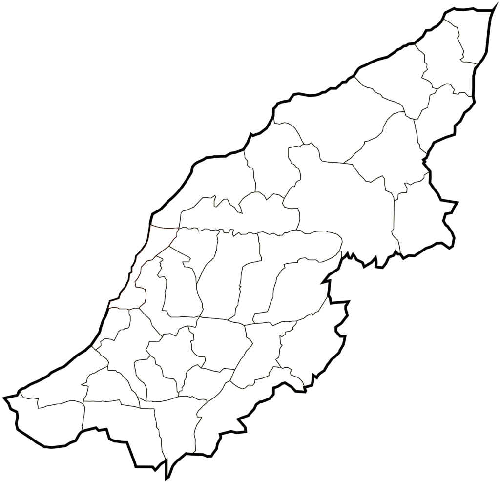 Carte vierge de la wilaya de Mostaganem.
