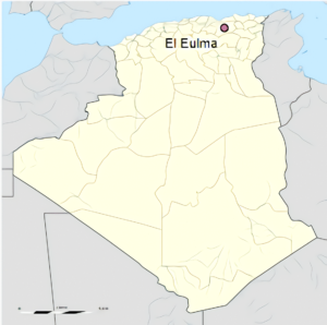 Carte de localisation de la ville d'El Eulma en Algérie.