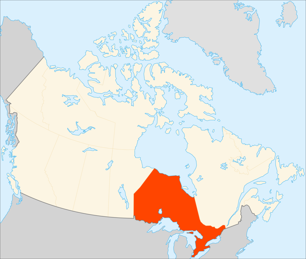 Carte de localisation de l'Ontario