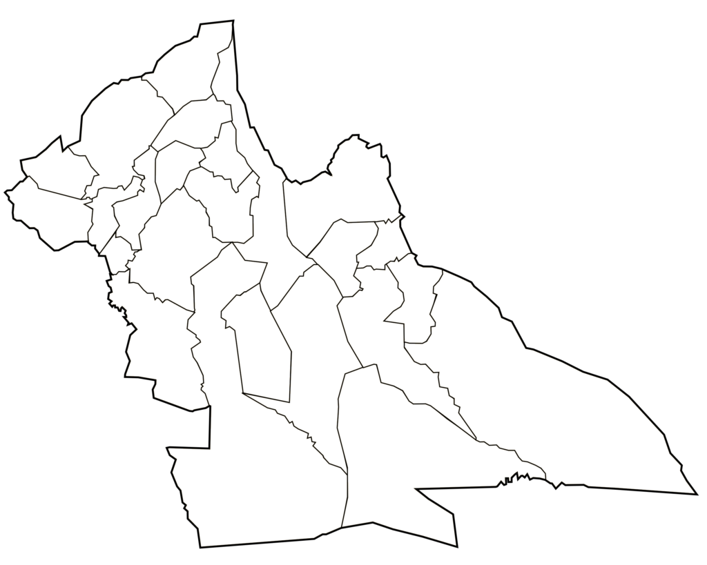 Carte vierge de la wilaya de Laghouat.