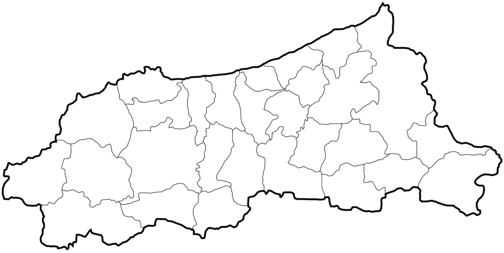 Carte vierge de la wilaya de Jijel.