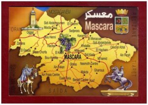 Carte postale géographique de la ville de Mascara.