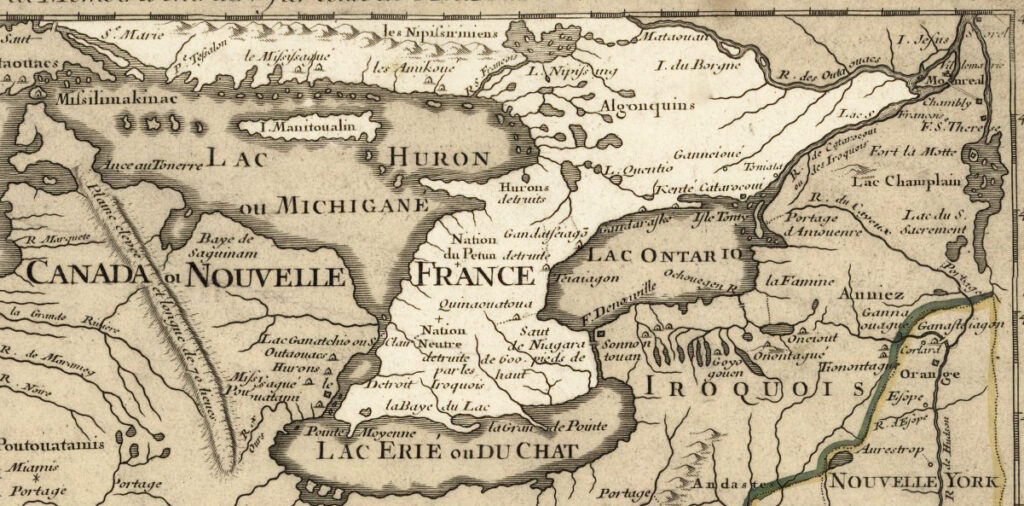 Carte de l'Ontario en 1718