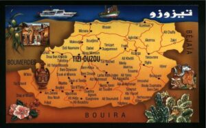 Carte postale géographique de Tizi Ouzou.