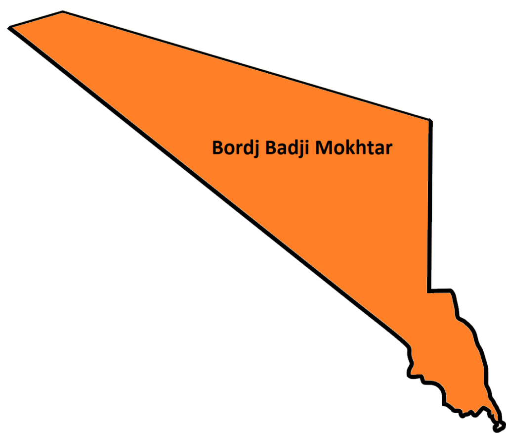Carte des daïras de la wilaya de Bordj Badji Mokhtar.