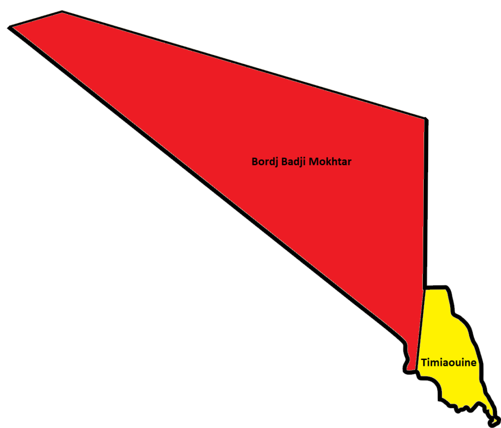 Carte des communes de la wilaya de Bordj Badji Mokhtar.