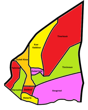 Quelles sont les communes de la wilaya de Timimoun ?