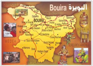 Carte postale géographique de Bouira.