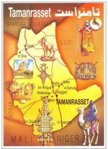 Carte postale géographique de Tamanrasset.