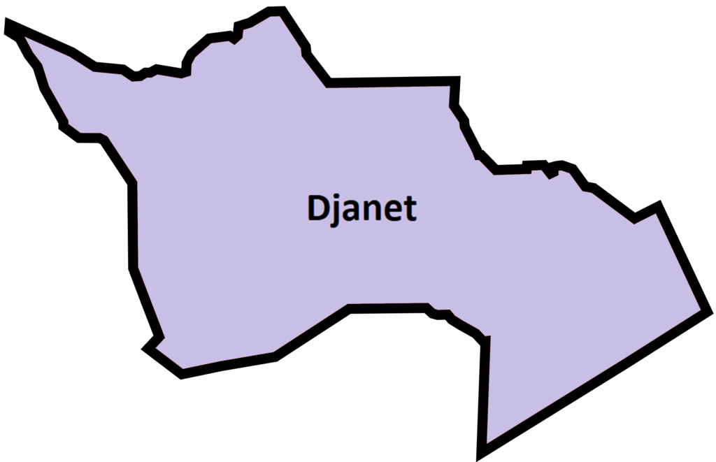 Carte des daïras de la wilaya de Djanet.
