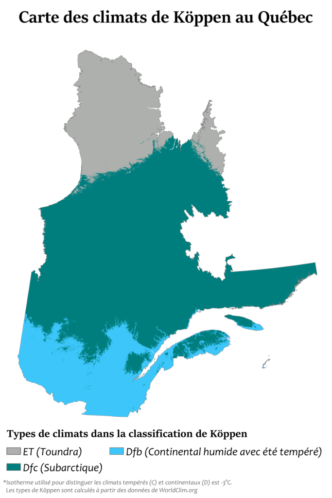 Carte climatique du Québec