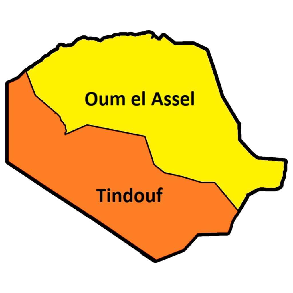Carte des communes de la wilaya de Tindouf.