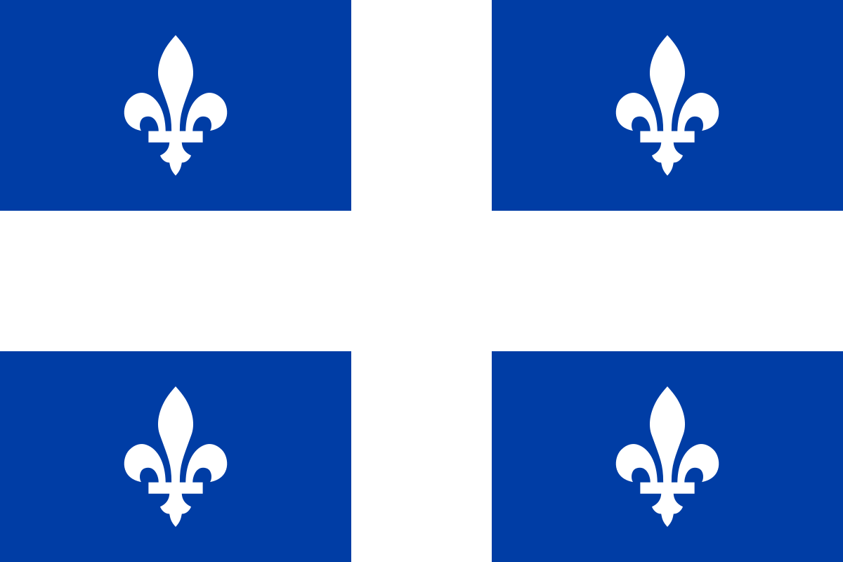Écusson Brodé Drapeau Du Québec - Fermeture Velcro - Pour Veste, Sac à Dos, Casquette - Taille Compacte