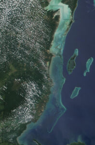 Image satellite du Belize le 31 mars 2002.