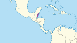 Carte de localisation du Belize en Amérique centrale.