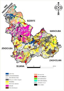 Carte des sols du gouvernorat de Béja.