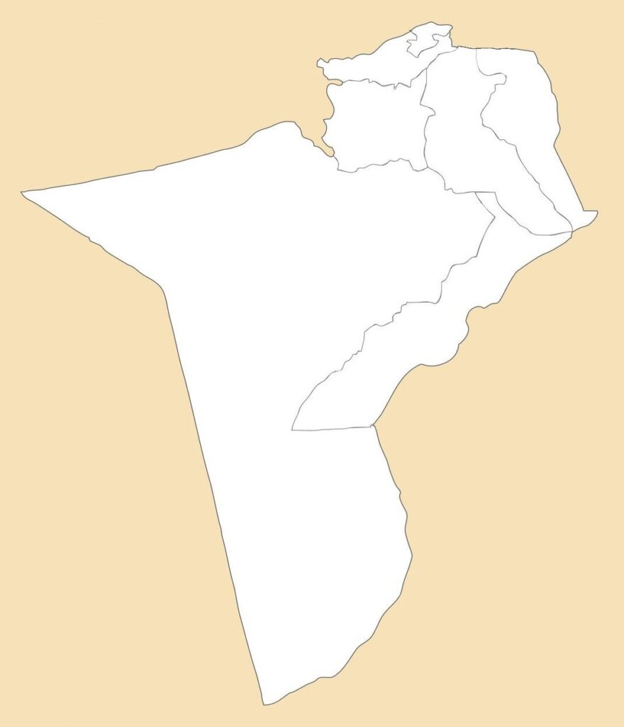 Carte vierge du gouvernorat de Tataouine.