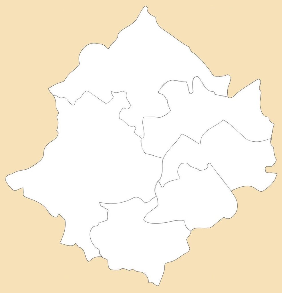 Carte vierge du gouvernorat de Zaghouan.