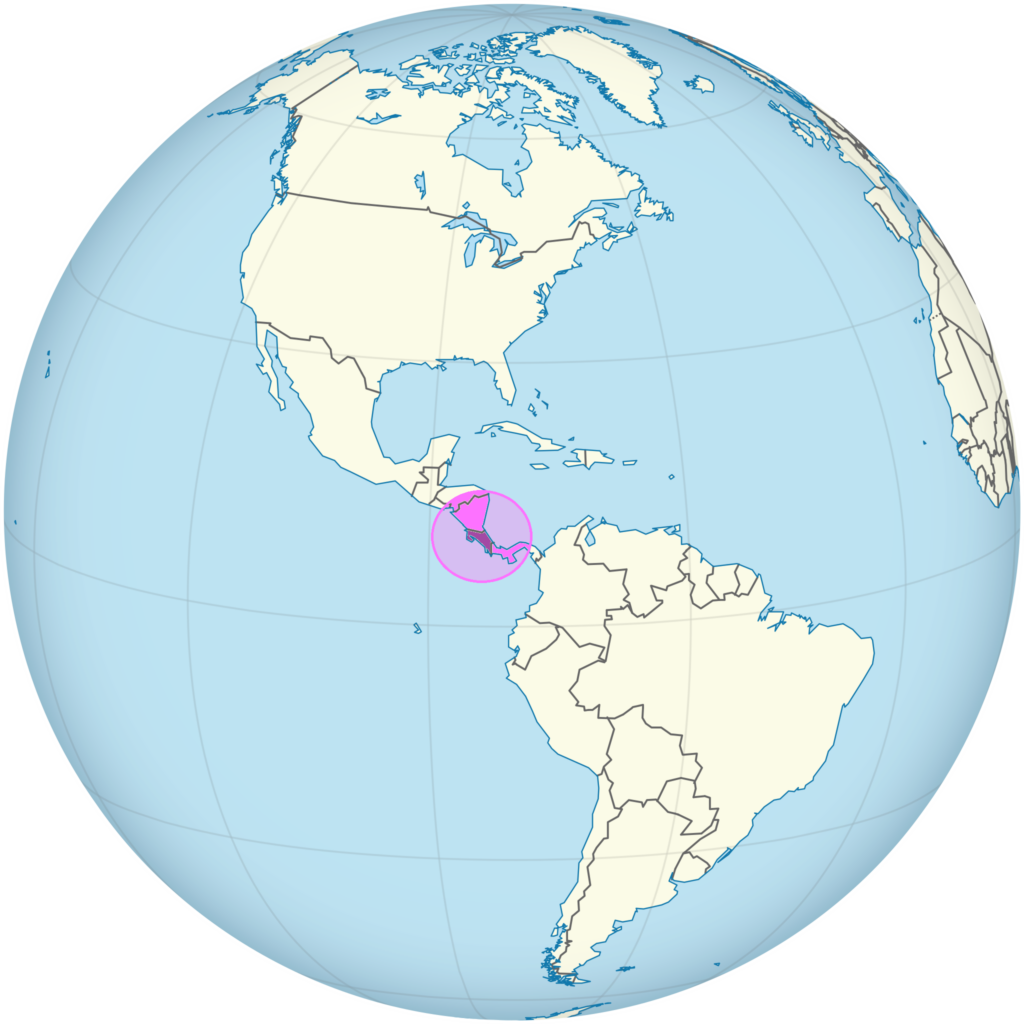 Carte de localisation du Costa Rica.