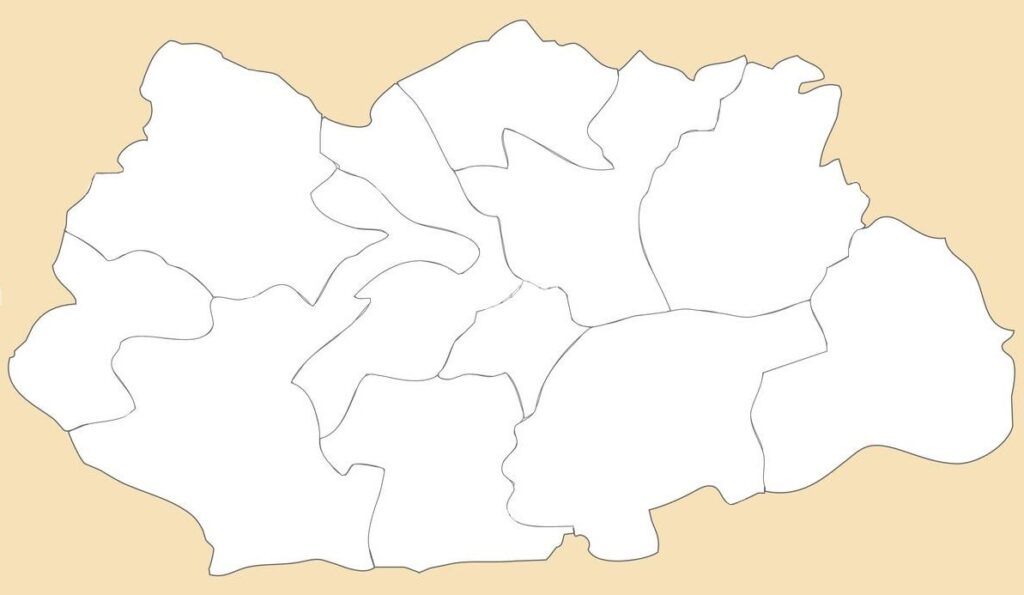Carte vierge du gouvernorat de Gafsa.