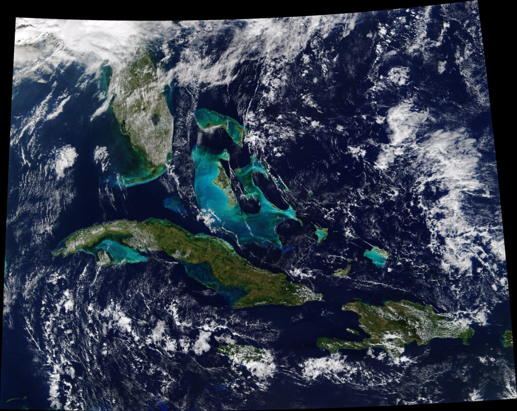 Image satellite de Cuba.