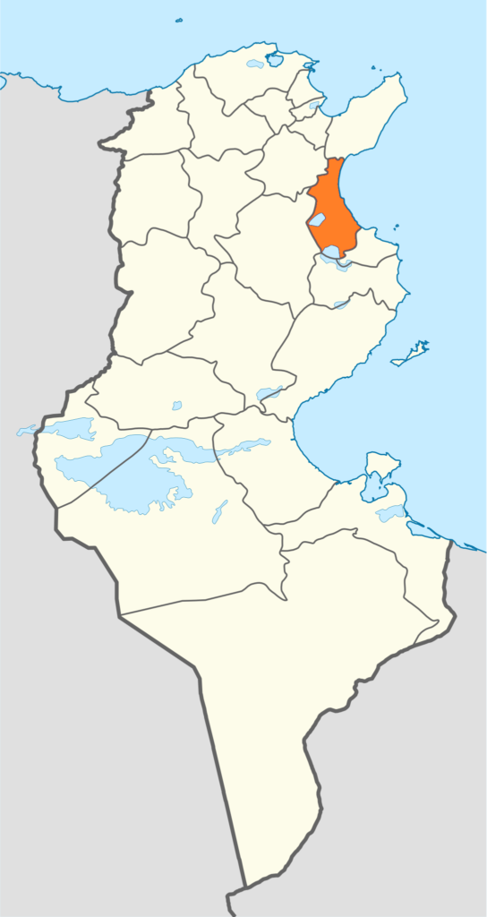 Carte de localisation du gouvernorat de Sousse